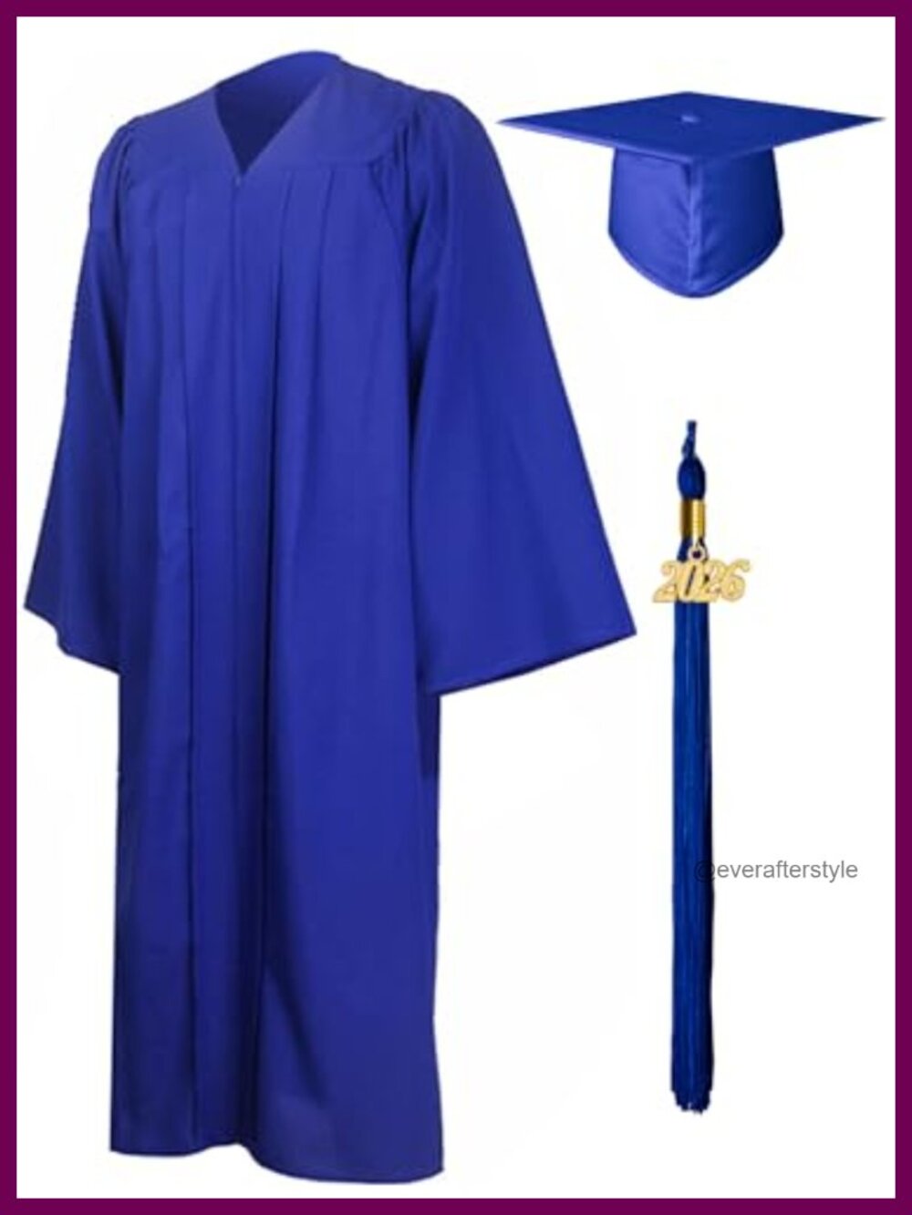 Matte Graduation Gown Cap Tassel Set 2026 High School Bachelor